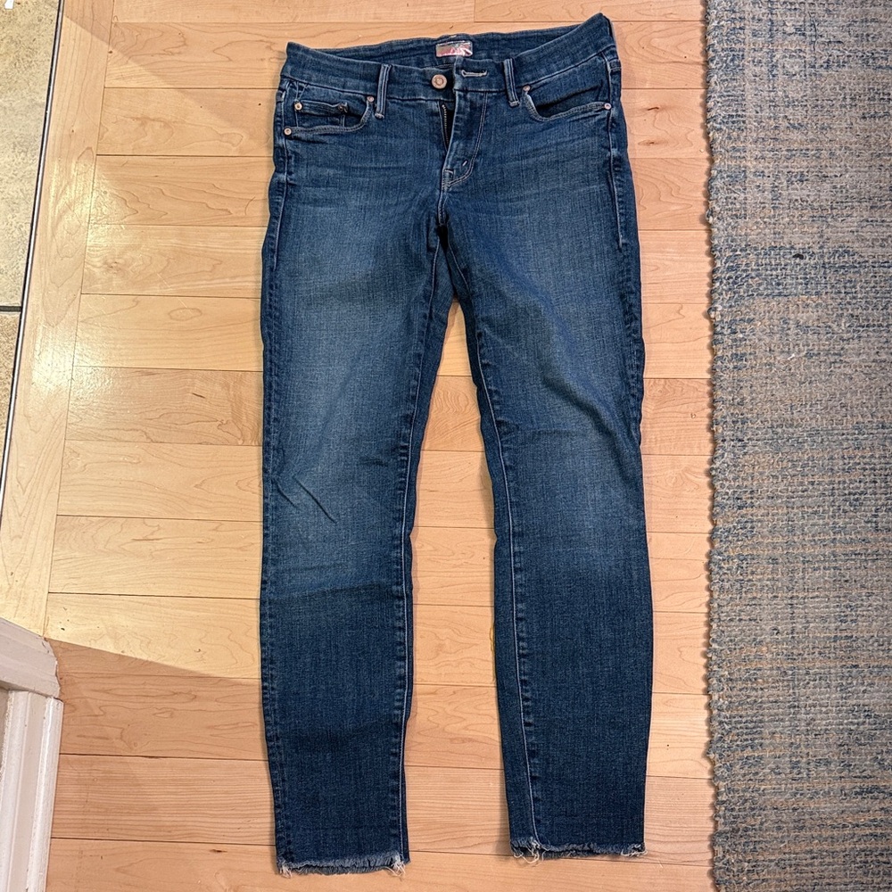 MOTHER Deep Indigo Cropped Jeans